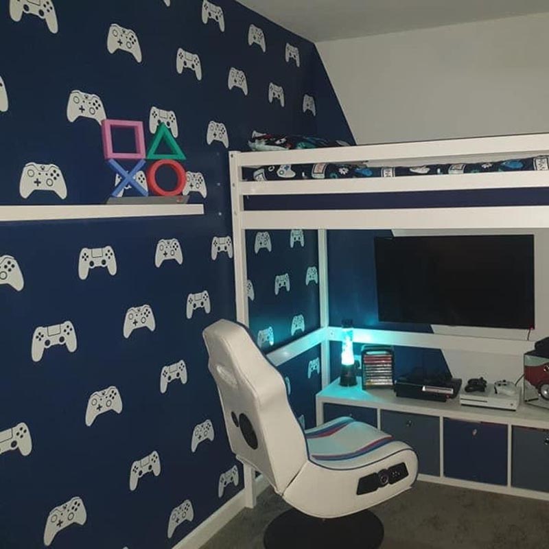 Gaming Accessories Wallpaper - ZESTAW 40 naklejek ściennych Switch Controller
