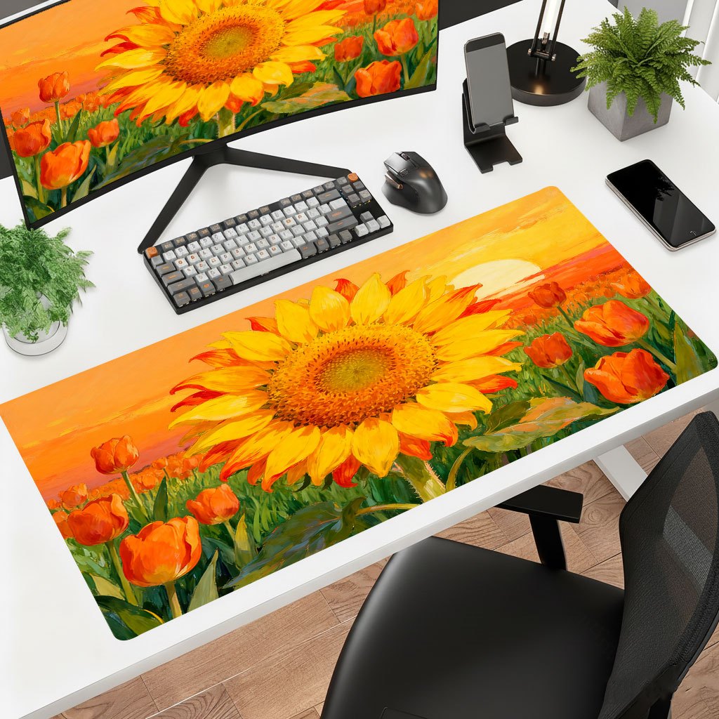 Gaming Accessories Brands - Podkładka pod mysz Brand Yellow Sunflower,