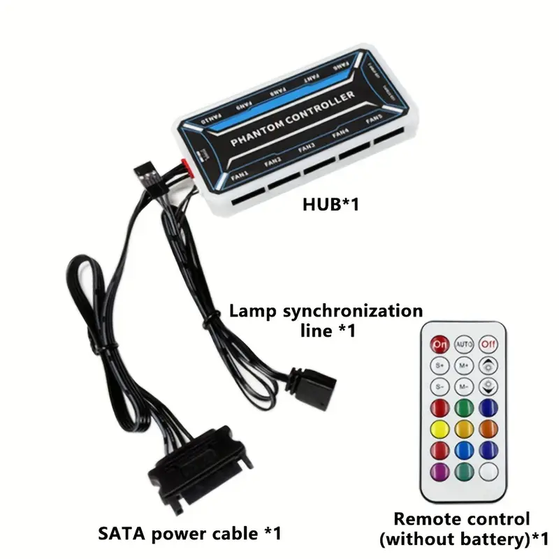 Fan Hub Rgb Controller - Hub wentylatorów 6-pinowych, 10 gniazd 6-pinowych