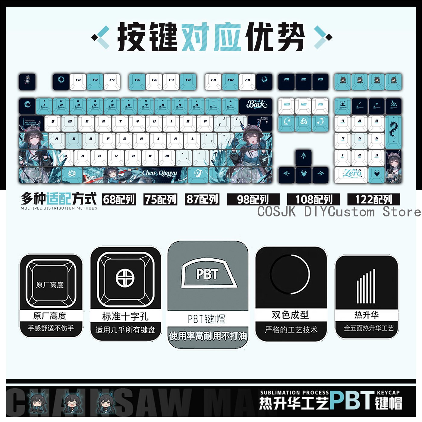 122 Klawisze Anime Chen Qianyu – Gaming Accessories Computer recenzja i cena