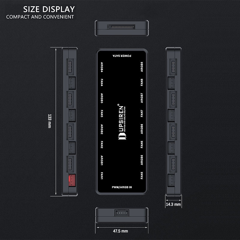 UPSIREN HU-8 Chassis Fan Hub，8 – Fan Hub Rgb Controller recenzja i cena