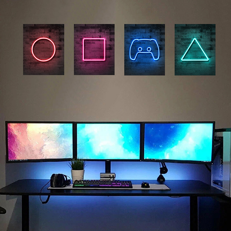 4 SZTUK Pokój gier dla dzieci  – Gaming Accessories Wallpaper recenzja i cena