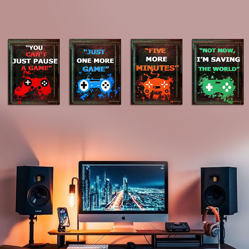 4 SZTUK Pokój gier dla dzieci  – Gaming Accessories Wallpaper recenzja i cena