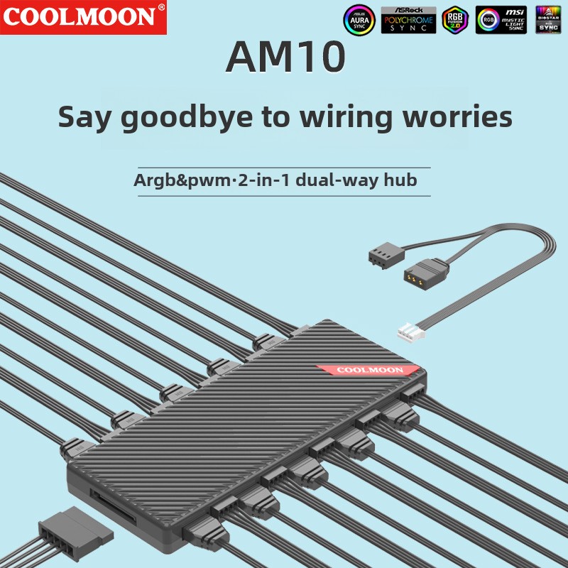 COOLMOON płyta główna 5V 3Pin  – Fan Hub Rgb Controller recenzja i cena